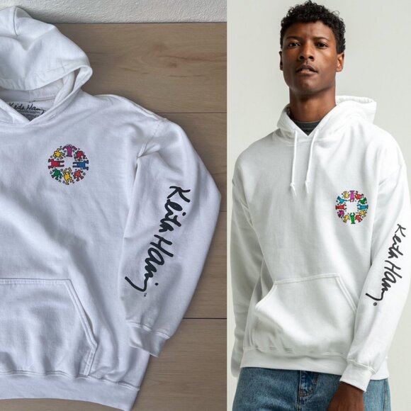 Keith Haring Circle of Men Dance White Hoodie (M/L) Underconusmptioncore/Skater - Picture 15 of 15